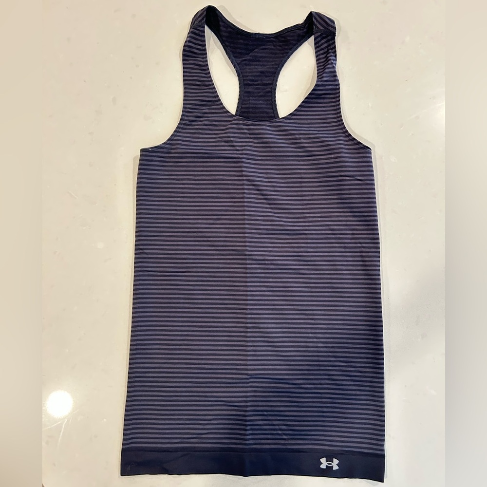 Under Armour Dark Gray Striped Racerback Tank